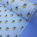 Bumblebee Cotton Poplin Fabric Rose & Hubble Dress Skirt, Ivory/Cream - Bull Ring Fabrics