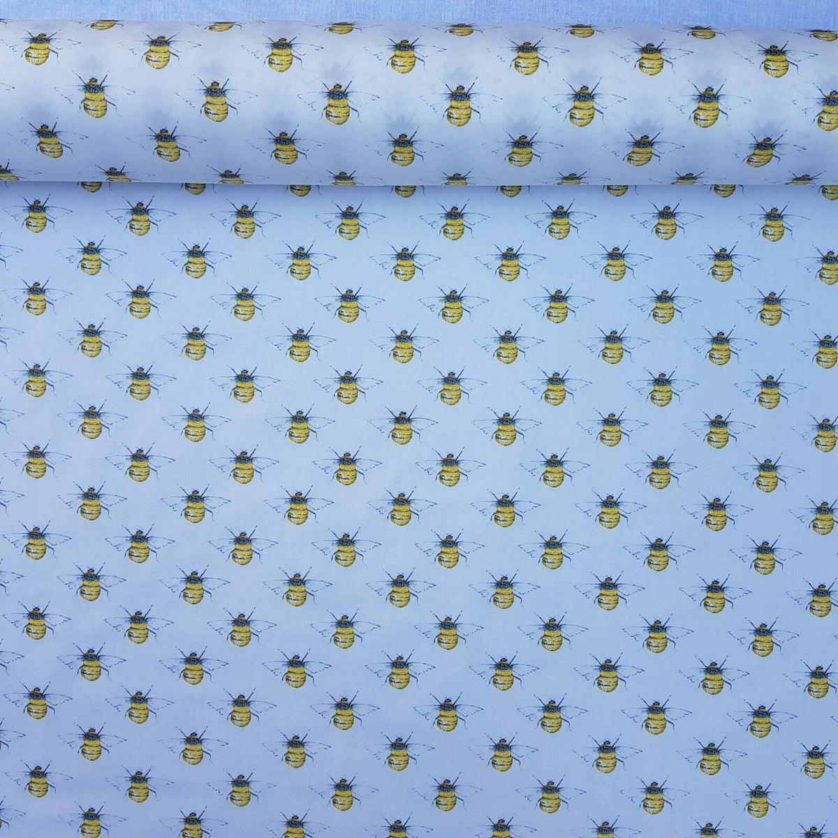 Bumblebee Cotton Poplin Fabric Rose & Hubble Dress Skirt, Ivory/Cream - Bull Ring Fabrics