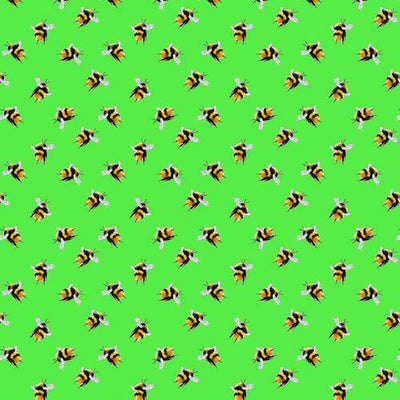Bumblebee Digital Cotton Craft Bee Fabric 140cm, Apple Green - Bull Ring Fabrics