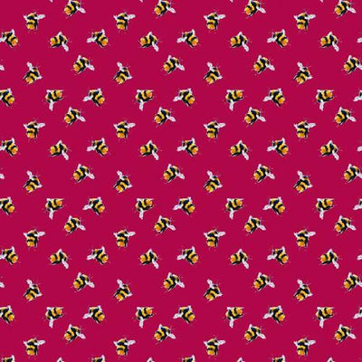 Bumblebee Digital Cotton Craft Bee Fabric 140cm, Cerise - Bull Ring Fabrics