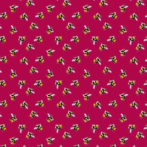 Bumblebee Digital Cotton Craft Bee Fabric 140cm, Cerise - Bull Ring Fabrics