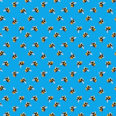 Bumblebee Digital Cotton Craft Bee Fabric 140cm, Turquoise - Bull Ring Fabrics