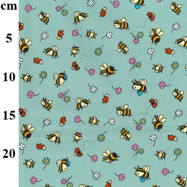 Bumblebee & Flowers Rose & Hubble Cotton Poplin Fabric - Bull Ring Fabrics