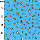 Bumblebee & Flowers Rose & Hubble Cotton Poplin Fabric - Bull Ring Fabrics