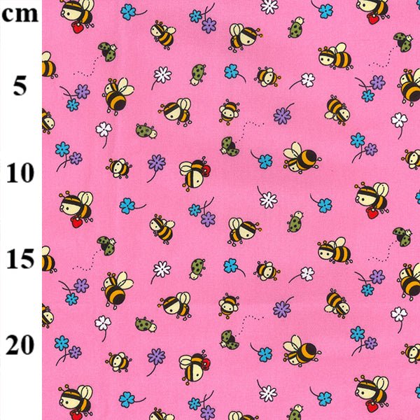 Bumblebee & Flowers Rose & Hubble Cotton Poplin Fabric - Bull Ring Fabrics