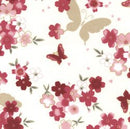 Butterfly Floral Flowers Rose & Hubble Cotton Fabric - Bull Ring Fabrics
