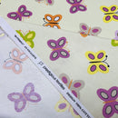 Butterfly Print Cotton Upholstery Fabric, Yellow - Bull Ring Fabrics