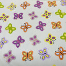 Butterfly Print Cotton Upholstery Fabric, Yellow - Bull Ring Fabrics