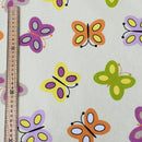 Butterfly Print Cotton Upholstery Fabric, Yellow - Bull Ring Fabrics