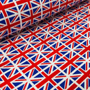 100% Cotton Poplin Fabric Rose and Hubble Union Jack Flags 45”