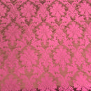 Delilah Damask Faux Silk Slub Upholstery Fabric, Cerise
