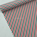 Christmas Candy Stripes Polycotton Fabric 45", Red/Green/White