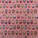 100% Cotton Poplin Fabric Russian Dolls Rose & Hubble 45”