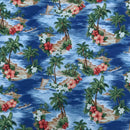 100% Cotton Poplin Hawaiian Palm Trees Hawaii Island Tropical 45”