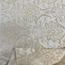 Cream Damask Velvet Flock Taffeta Fabric