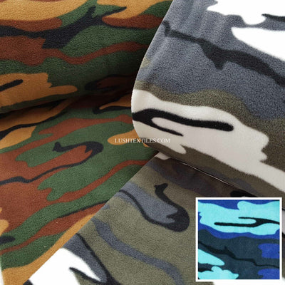 Camouflage Antipil Polar Fleece Fabric - Bull Ring Fabrics