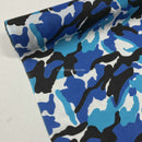 Camouflage Army Polycotton Dress Fabric, Blue - Bull Ring Fabrics