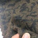 Camouflage Print Wool Blend Fabric, Brown - Bull Ring Fabrics