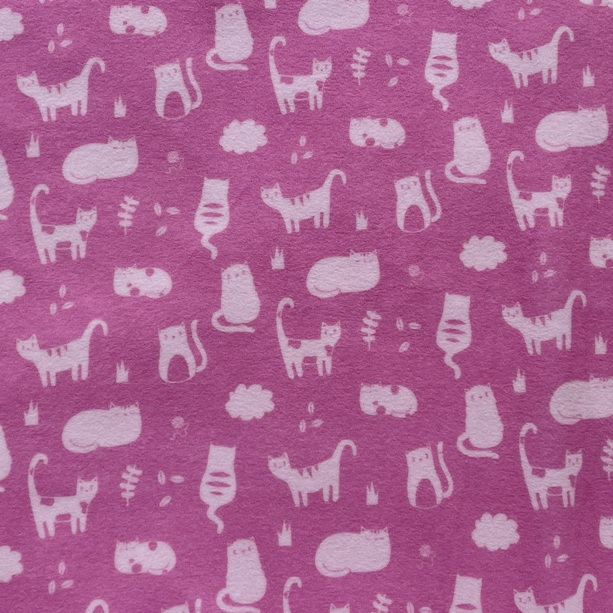 Cats Kittens Printed Polar Fleece Fabric, Pink - Bull Ring Fabrics