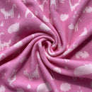 Cats Kittens Printed Polar Fleece Fabric, Pink - Bull Ring Fabrics