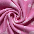 Cats Kittens Printed Polar Fleece Fabric, Pink - Bull Ring Fabrics