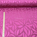 Cerise Leaves Floral Curtain Brocade Fabric 140cm - Bull Ring Fabrics