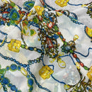 Chains Printed Chiffon Dress Fabric - Bull Ring Fabrics