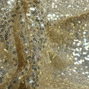 CHAMPAGNE Sequins Heavy Net Sparkling Fabric Skirt Prom Midi Dress Gypsy Wedding - Bull Ring Fabrics
