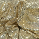 CHAMPAGNE Sequins Heavy Net Sparkling Fabric Skirt Prom Midi Dress Gypsy Wedding - Bull Ring Fabrics