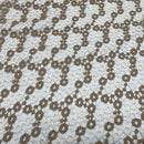 Chantilly Lace Net Frill Dress Fabric, Brown/White - Bull Ring Fabrics