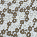 Chantilly Lace Net Frill Dress Fabric, Brown/White - Bull Ring Fabrics