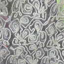 Chantilly Rope Pattern Lace Net Frill Dress Fabric, Cream - Bull Ring Fabrics