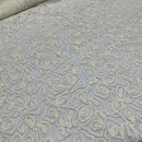 Chantilly Rope Pattern Lace Net Frill Dress Fabric, Cream - Bull Ring Fabrics