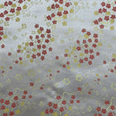 Chinese Blossom Silk Jacquard Brocade Fabric, Silver - Bull Ring Fabrics