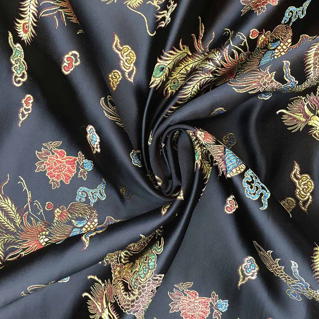 Chinese Dragon Silk Brocade Dress Fabric - Bull Ring Fabrics