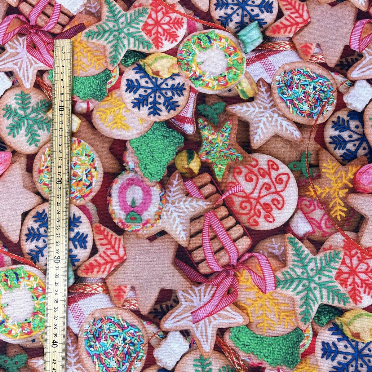 Christmas Cookies Print Digital Cotton Fabric - Bull Ring Fabrics