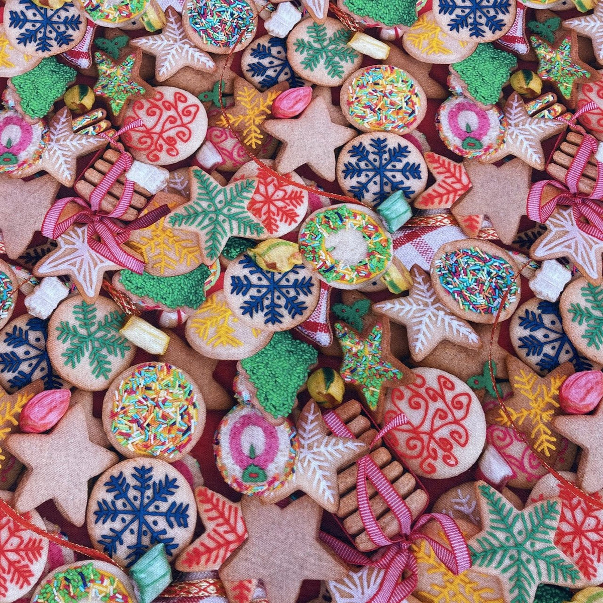 Christmas Cookies Print Digital Cotton Fabric - Bull Ring Fabrics