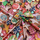Christmas Cookies Print Digital Cotton Fabric - Bull Ring Fabrics