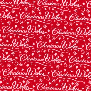 Christmas Wishes Polycotton Fabric Xmas Crafts 45" - Bull Ring Fabrics