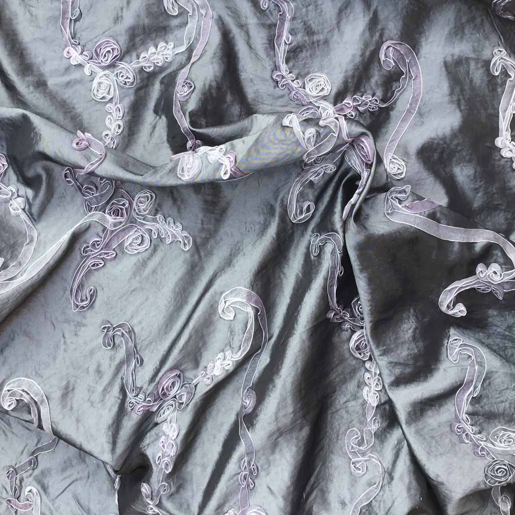 Coco Ribbon Organza Floral Taffeta Fabric - Bull Ring Fabrics