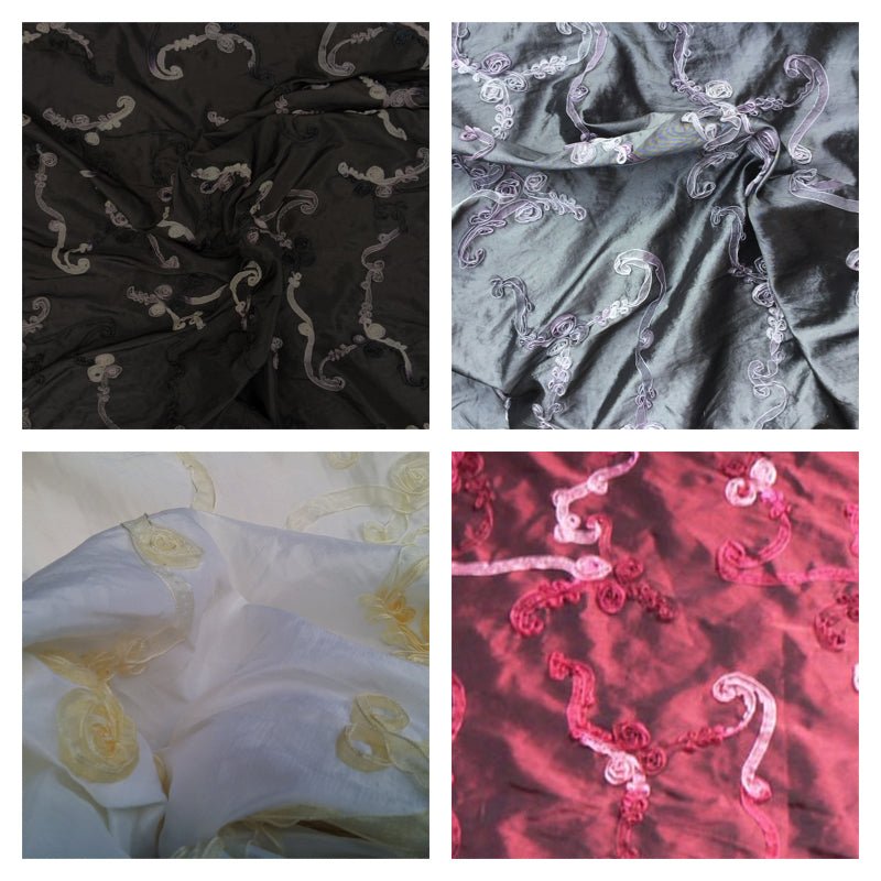 Coco Ribbon Organza Floral Taffeta Fabric - Bull Ring Fabrics