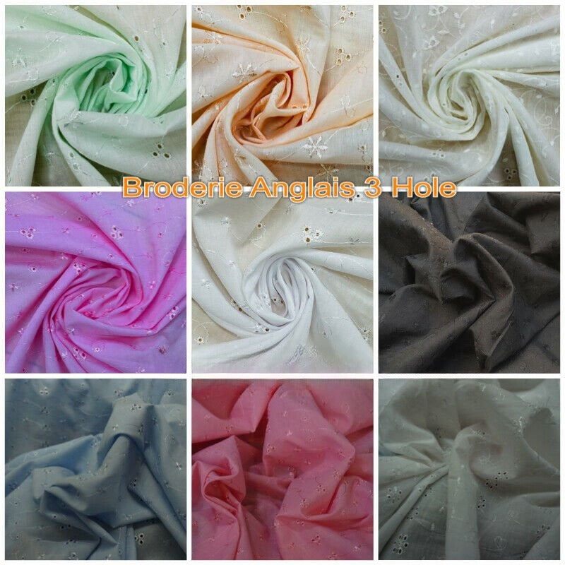 Cotton Broderie Anglais Lace Chicken Fabric Summer Clothing Dress Skirts Blouse - Bull Ring Fabrics