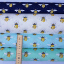 Cotton Poplin Bumble Bees Rose & Hubble Dress Quilting Fabric 45" - Bull Ring Fabrics