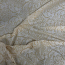 Cream Damask Velvet Flock Taffeta Fabric - Bull Ring Fabrics