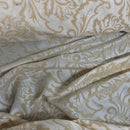 Cream Damask Velvet Flock Taffeta Fabric - Bull Ring Fabrics