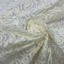 Cream Flower Lace Mermaid Hem Cami Lace Wedding Fabric Net Wedding Crop Dress - Bull Ring Fabrics