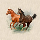 Cushion Picture Panel, Horses - Bull Ring Fabrics