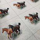 Cushion Picture Panel, Horses - Bull Ring Fabrics