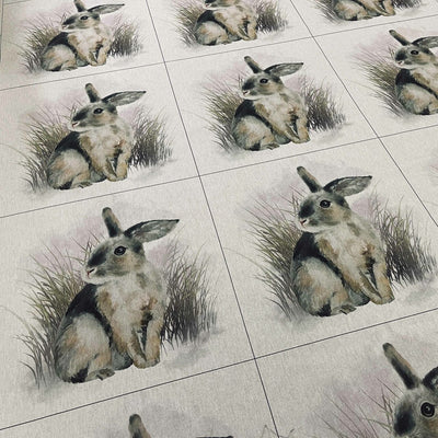 Cushion Picture Panel, Rabbit - Bull Ring Fabrics