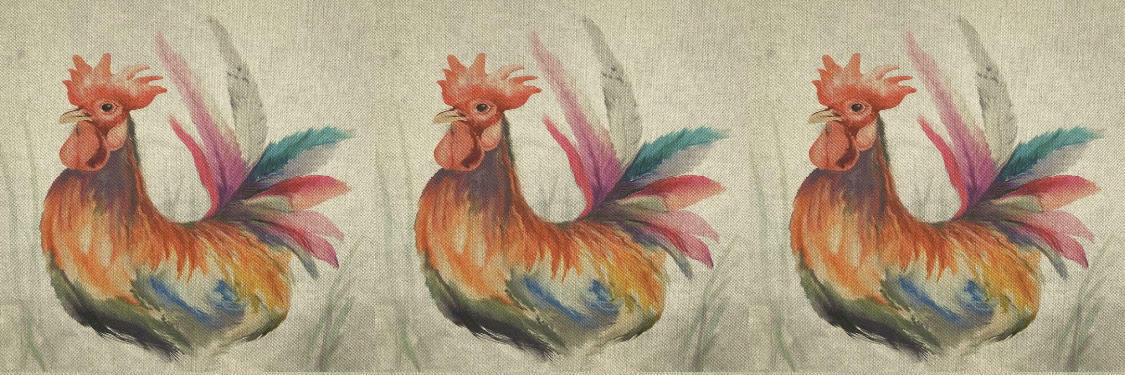Cushion Picture Panel, Rooster - Bull Ring Fabrics